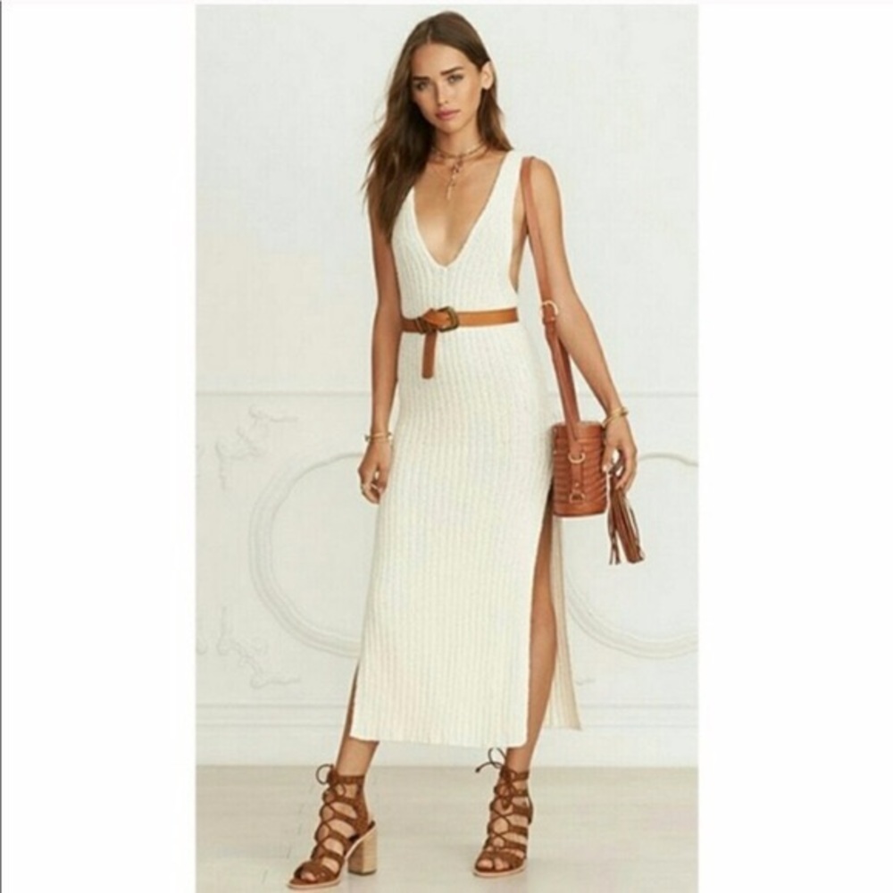 Free People Cream Sweater Tunic Tank